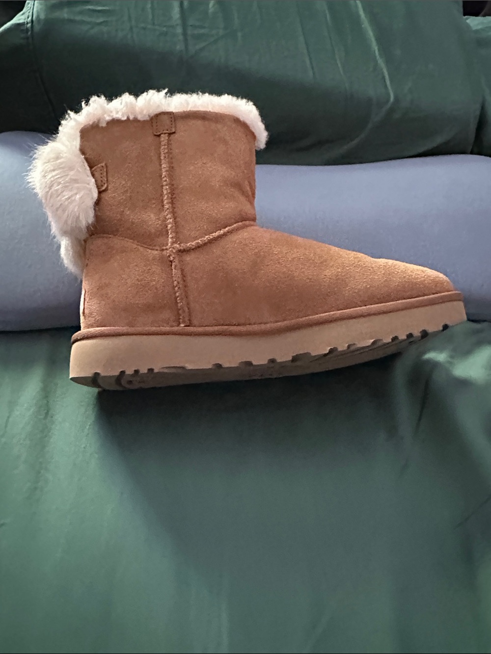 UGG Chestnut Suede Shearling Short Boot
